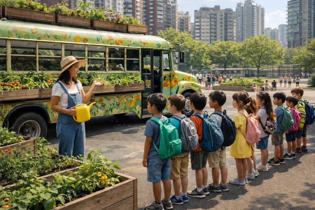 Mobile gardens meet students where they are.