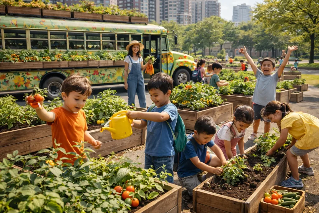 Children connecting with Nature.